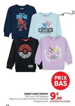 Hyper U SWEAT SHIRT ENFANT offre