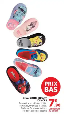 Hyper U CHAUSSONS ENFANT LICENCES offre