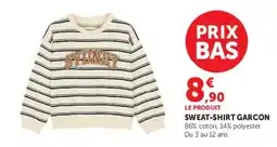 Hyper U SYDNEY SWEAT-SHIRT GARCON offre