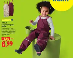 Lidl LUPILU Salopette de pluie enfant offre