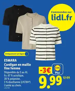 Lidl ESMARA Cardigan en maille fine femme offre