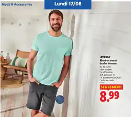 Lidl LIVERGY Short en sweat denim homme offre