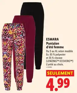 Lidl ESMARA Pantalon d'été femme offre