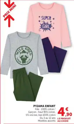 Hyper U PYJAMA ENFANT offre