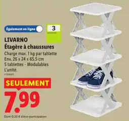 Lidl LIVARNO Étagère à chaussures offre