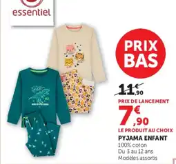 Hyper U essentiel PYJAMA ENFANT offre