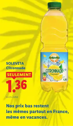 Lidl Solevita Citronnade offre