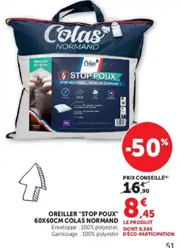 Hyper U COLAS NORMAND OREILLER STOP POUX offre