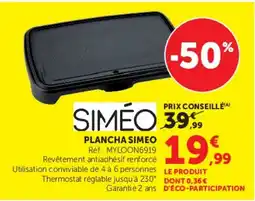 Hyper U SIMÉO PLANCHA SIMEO offre