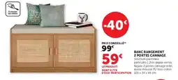 Hyper U BANC RANGEMENT 2 PORTES CANNAGE offre