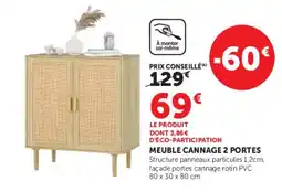 Hyper U Meuble cannage 2 portes offre