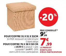 Hyper U Pouf/coffre offre