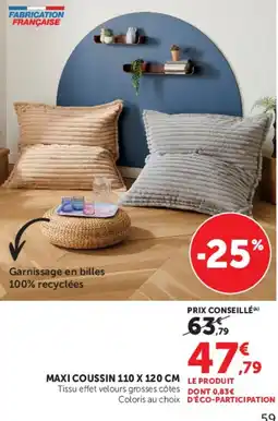 Hyper U MAXI COUSSIN 110 X 120 CM offre