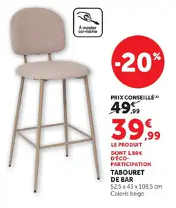 Hyper U TABOURET DE BAR offre