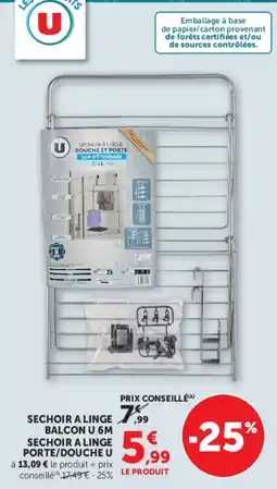 Hyper U U SECHOIR A LINGE BALCON offre