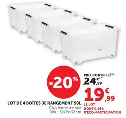 Hyper U BOÎTES DE RANGEMENT offre