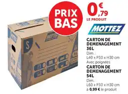Hyper U MOTTEZ CARTON DE DEMENAGEMENT offre