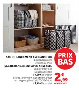 Hyper U SAC DE RANGEMENT AVEC ANSE offre
