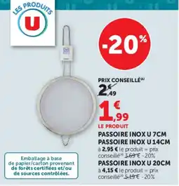 Hyper U U PASSOIRE INOX offre