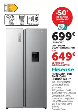 Hyper U Hisense REFRIGERATEUR AMERICAIN offre
