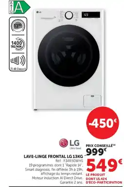 Hyper U LG LAVE-LINGE FRONTAL 13KG offre