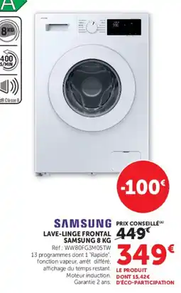 Hyper U SAMSUNG LAVE-LINGE FRONTAL SAMSUNG 8 KG offre