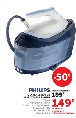 Hyper U PHILIPS CENTRALE VAPEUR PERFECTCARE PHILIPS offre