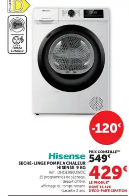 Hyper U Hisense SECHE-LINGE POMPE A CHALEUR offre