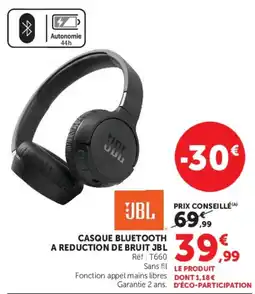 Hyper U JBL CASQUE BLUETOOTH A REDUCTION DE BRUIT JBL offre