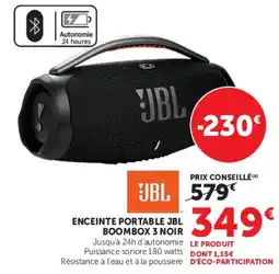 Hyper U JBL ENCEINTE PORTABLE JBL BOOMBOX 3 NOIR offre