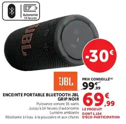 Hyper U JBL ENCEINTE PORTABLE BLUETOOTH offre