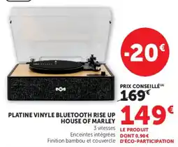 Hyper U HOUSE OF MARLEY PLATINE VINYLE BLUETOOTH RISE UP offre