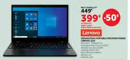 Hyper U Lenovo ORDINATEUR PORTABLE RECONDITIONNE offre