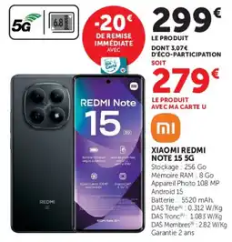Hyper U XIAOMI REDMI NOTE 15 5G offre