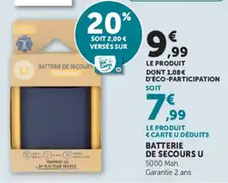 Hyper U U BATTERIE DE SECOURS offre