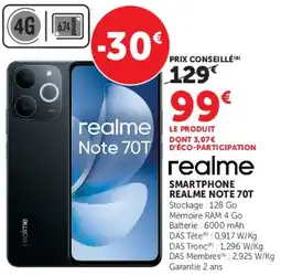 Hyper U realme SMARTPHONE REALME NOTE 70T offre