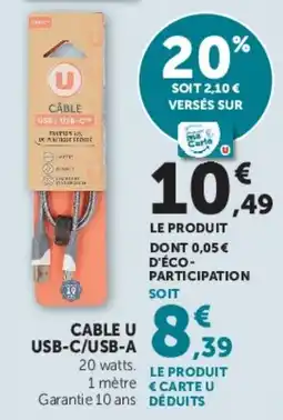 Hyper U U Câble USB/USB-C offre