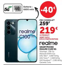 Hyper U realme SMARTPHONE REALME C100 5G offre