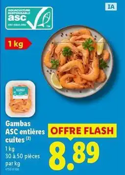 Lidl Flash - gambas entieres cuites offre