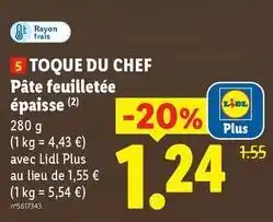 Lidl Chef - pâte feuilletée épaisse offre