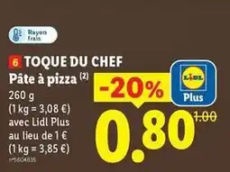 Lidl Chef - 6 toque du pâte à pizza offre