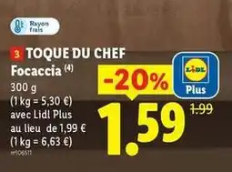 Lidl Chef - 3 toque du focaccia offre