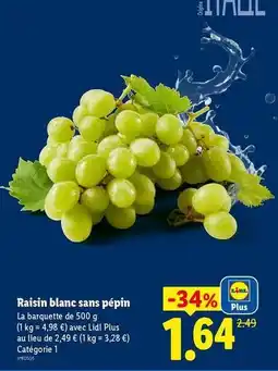 Lidl Lidl - raisin blanc sans pepin offre