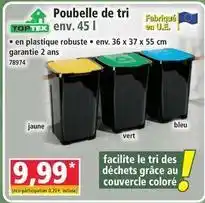 Norma Toptex - poubelle de tri env. 45 l offre