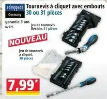 Norma Scheppach - tournevis à cliquet avec embouts 30 ou 31 pièces offre