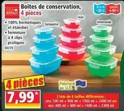Norma Casa - boîtes de conservation, 4 pieces offre