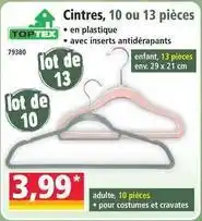 Norma Toptex - cintres, 10 ou 13 pièces offre