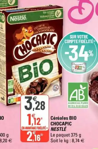 G20 Céréales Bio Chocapic offre