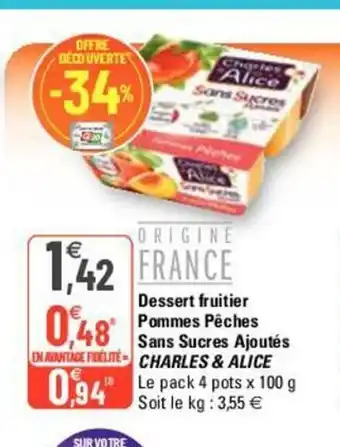 G20 Dessert Fruitier Pommes Pêches offre
