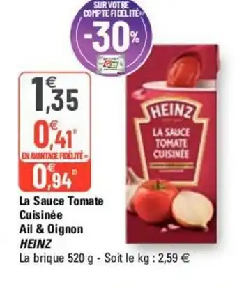 G20 La Sauce Tomate offre